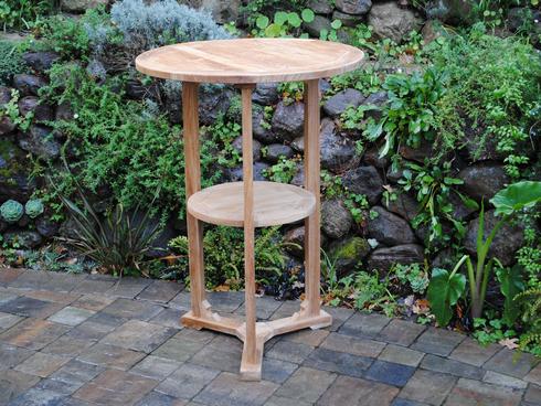 Round Bar Table with Shelf